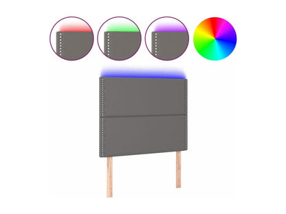 Tête de lit à LED Gris 90x5x118/128 cm Similicuir