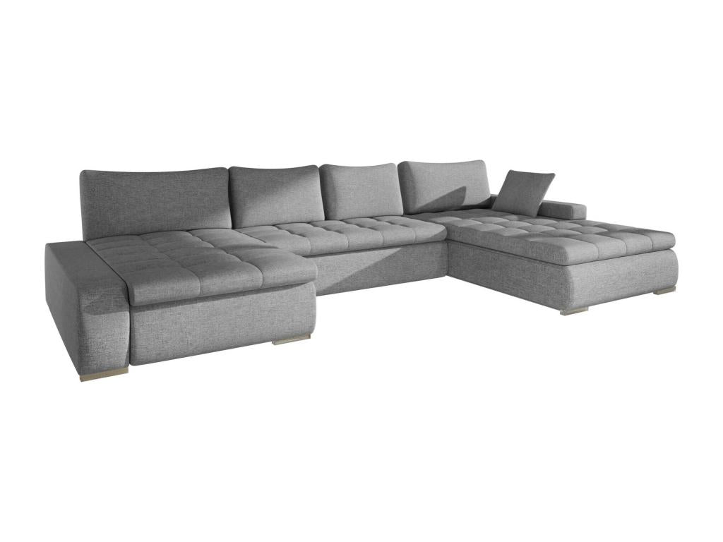 Canapé d'angle Laviecasa 106 Gris Fonction de couchage Boîte de literie 394x213x80cm QAND91156
