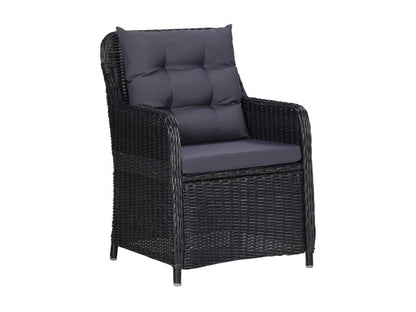 Ensemble de salle à manger de jardin 5 pcs Noir 75