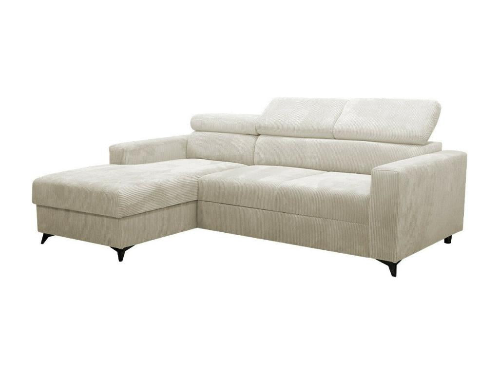 Canapé d'angle Meublori 191 Brun clair Fonction de couchage Boîte de literie 236x82cm