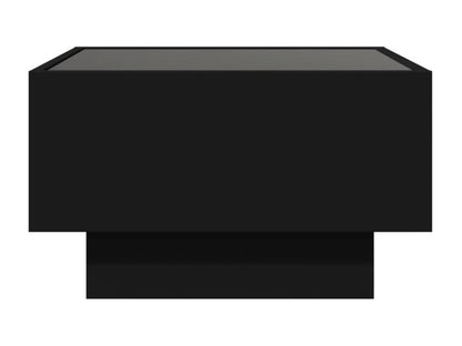 Table basse avec LED noir 50x50x30 cm bois d'ingénierie