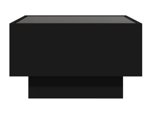 Table basse avec LED noir 50x50x30 cm bois d'ingénierie