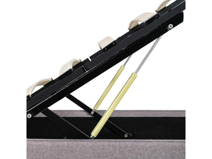 Cadre de lit à stockage hydraulique Meublori Tissu 100x200 cm