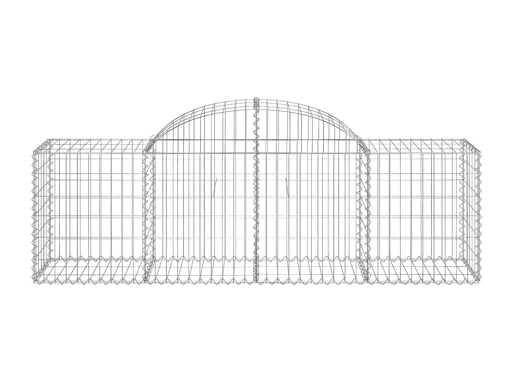 25 arched gabion baskets, 200x50x60/80 cm, galvanized iron