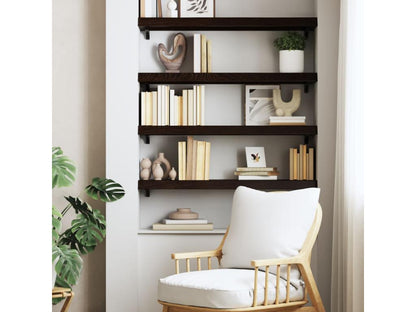 Étagère murale marron foncé bois chêne massif traité