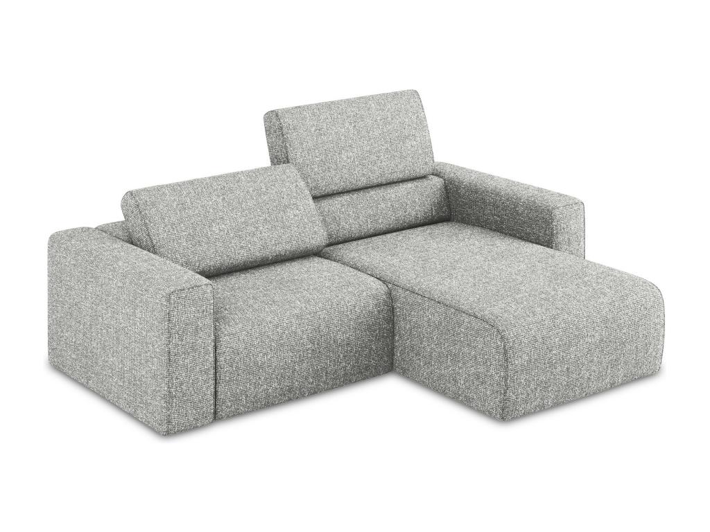Canapé modulable d'angle S droit en Strukturstoff - argent - Meublori
