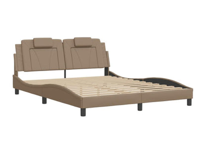 Cadre de lit avec Meublorières LED cappuccino 160x200 cm similicuir