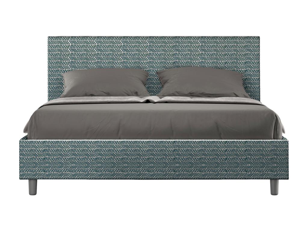 Lit avec sommier rembourré 160x210 tissu Laviecasa 8 bleu Laviecasa KSRM95420