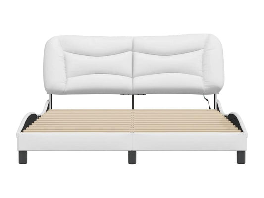 Cadre de lit avec LED sans matelas blanc 160x200 cm