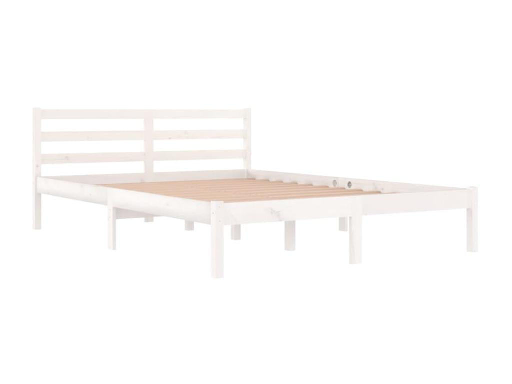 Lit Bois massif de pin 140x200 Blanc