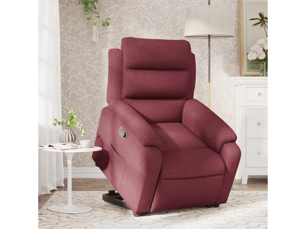 Fauteuil inclinable rouge bordeaux tissu