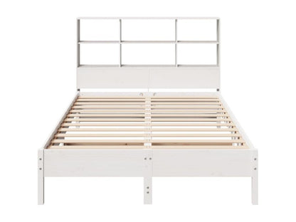 Lit bibliothèque sans matelas blanc 160x200 cm bois pin massif UBAN78179