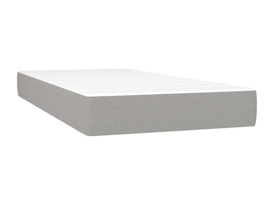 Sommier à Meublori de lit avec matelas Gris clair 80x200 cm Tissu