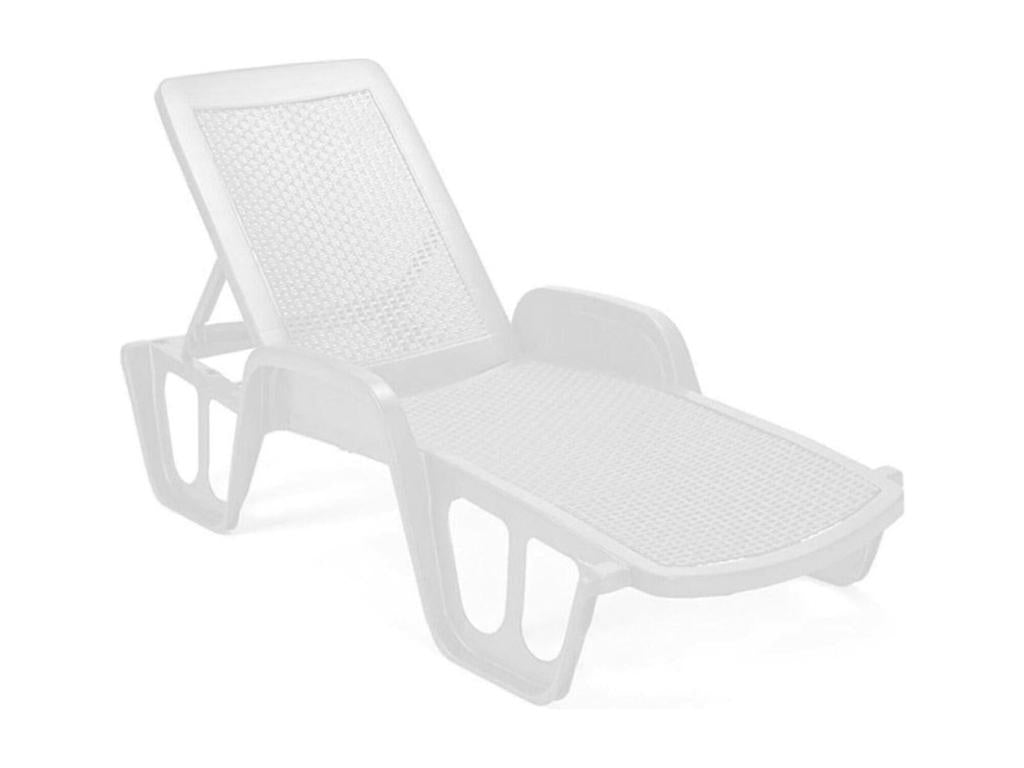 Chaise longue Laviecasa Chaise longue de jardin réglable avec accoudoirs Chaise longue d'extérieur Made in Italy 192x71h100 cm Blanc FEKS64190