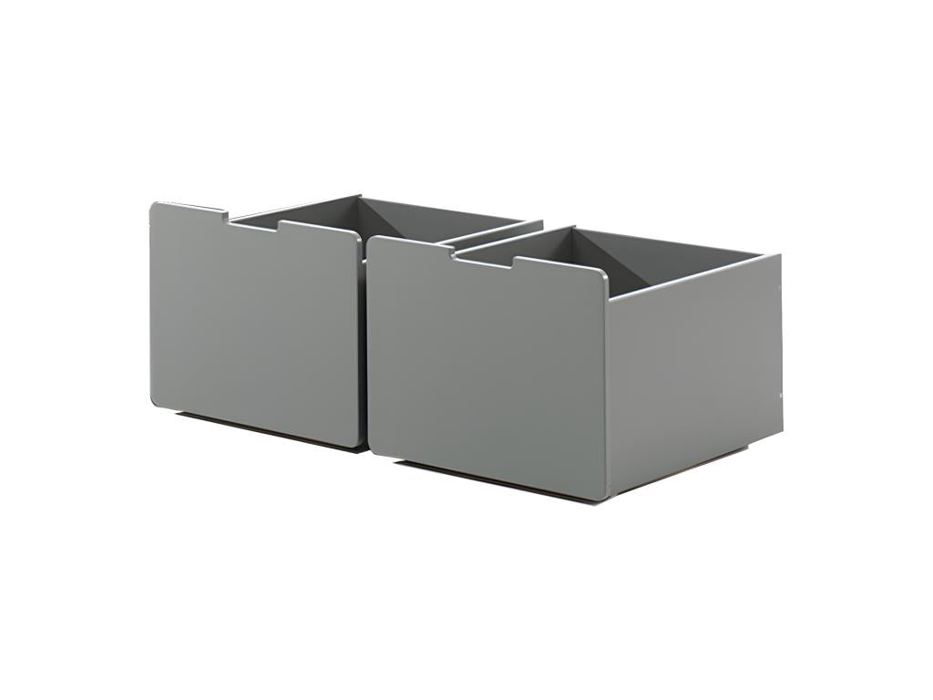 Pack - Lit Enfant Surélevé / 2 Tiroirs Meublori 90x200cm Blanc