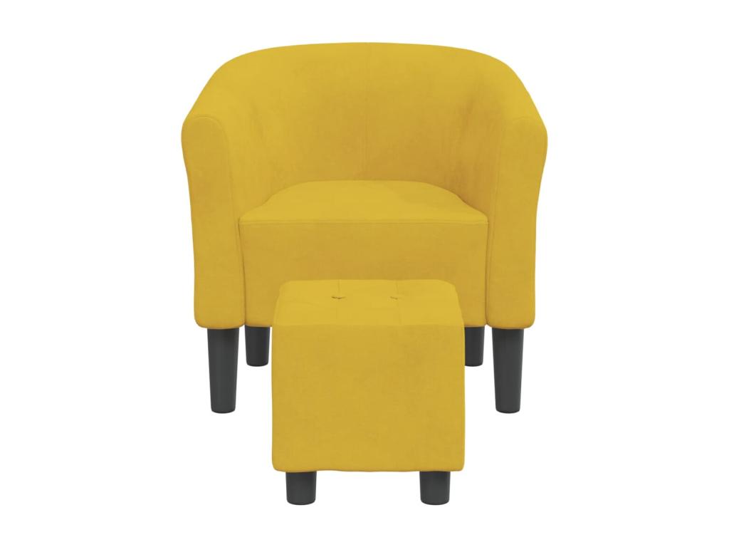 Chaise cabriolet avec repose-pied jaune velours HIUS47083