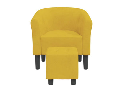 Chaise cabriolet avec repose-pied jaune velours HIUS47083