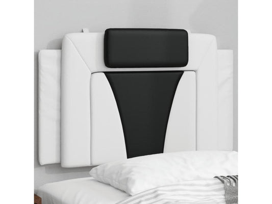 Coussin de tête de lit noir et blanc 90cm similicuir