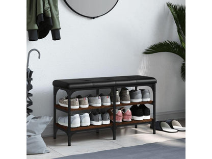 Banc à chaussures chêne marron 82x32x47 Bois d'ingénierie