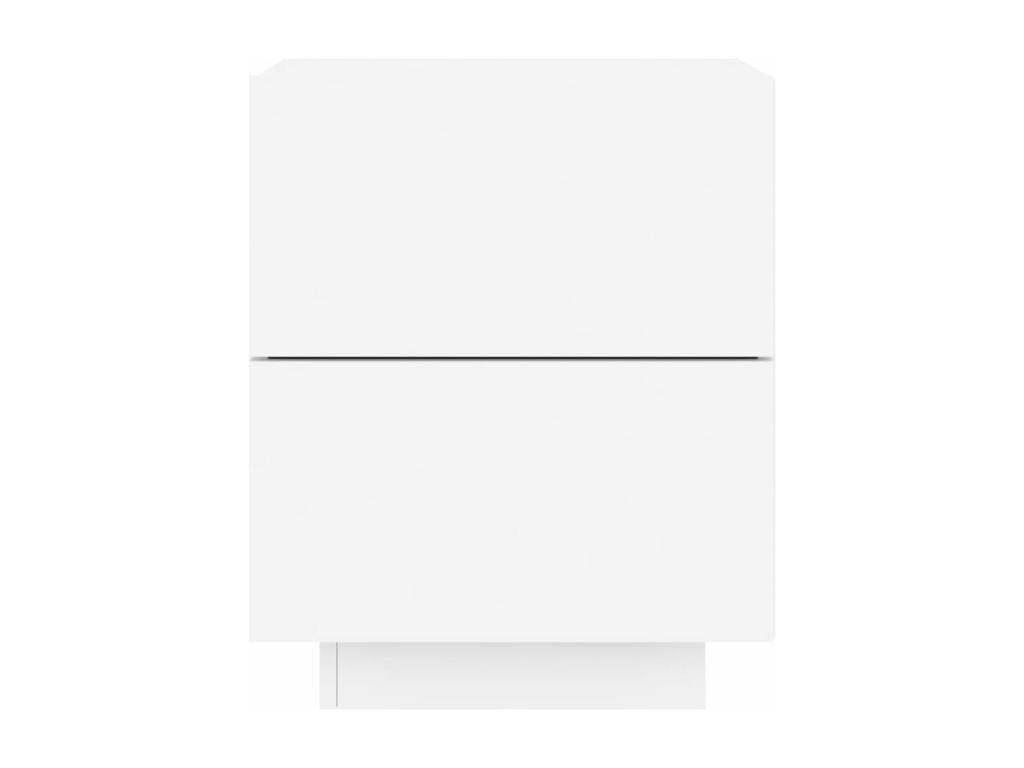 Armoire de chevet avec Meublorières LED blanc bois d'ingénierie