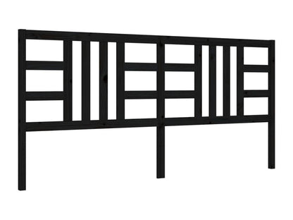 Cadre de lit avec tête de lit noir 200x200 bois massif