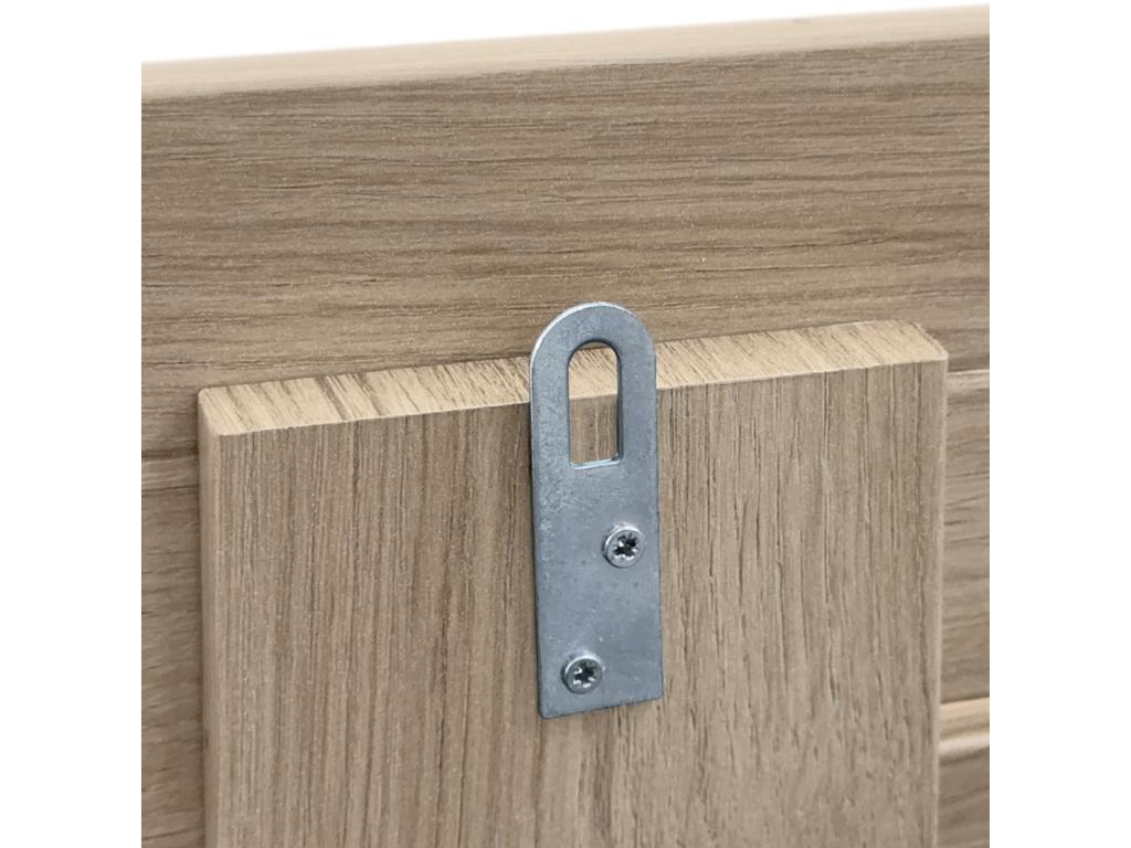 Meublori Tête de Lit Bois Recyclé Dm Style Palette Horizontale 160x46cm Lits 150/160 - Chêne