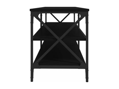 Meuble TV noir 140x40x50 cm bois d'ingénierie