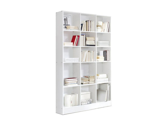 Etagère bibliothèque avec 15 tablettes coloris blanc - L- 121 x P- 33 x H- 186 cm