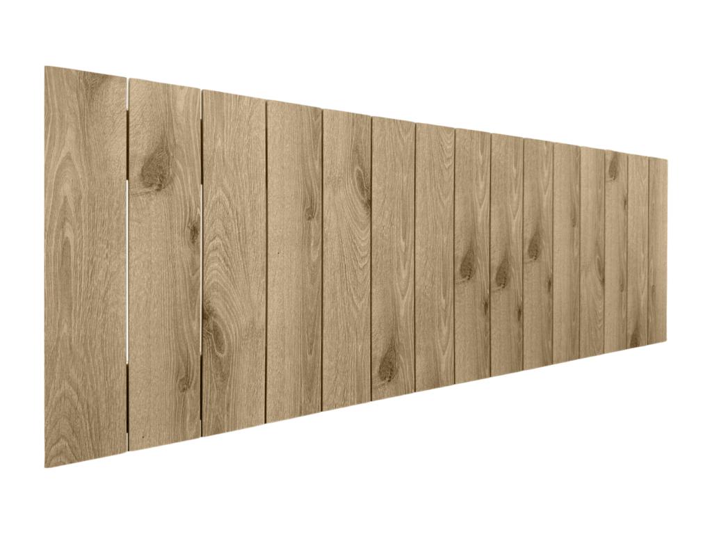 Meublori Tête de lit en bois recyclé MDF Vertical Pallet Style 150x46 Lits 150 - Bois Cambrien