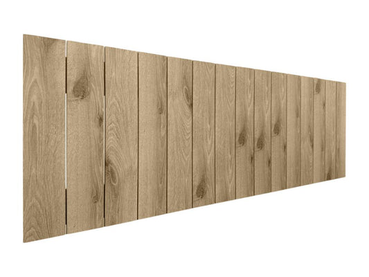 Meublori Tête de lit en bois recyclé MDF Vertical Pallet Style 150x46 Lits 150 - Bois Cambrien