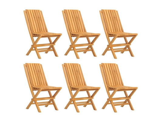 Chaises de jardin pliantes 6 pièces 47x47x89 cm bois massif teck