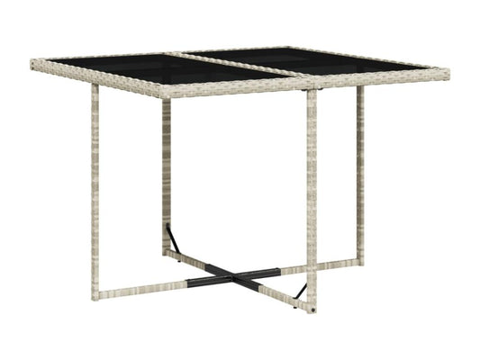 Ensemble à manger de jardin et coussins 9 pcs gris clair rotin