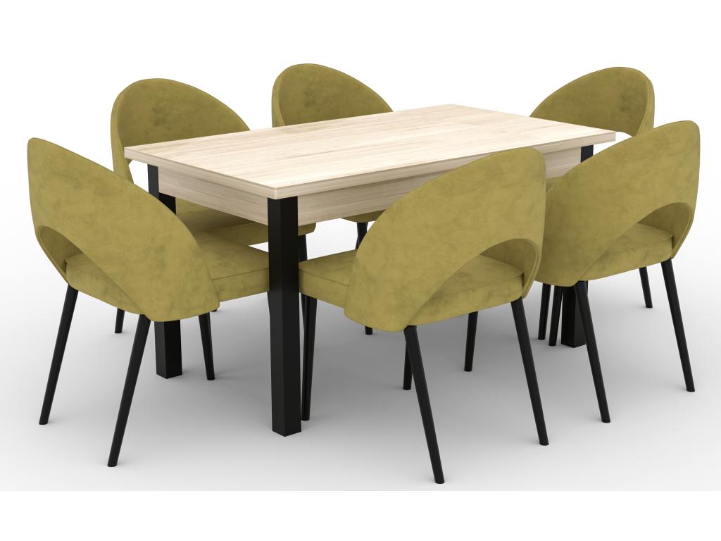 Chaise moderne en bois noir de hêtre et tissu au choix Cekuza-Tissu 27107