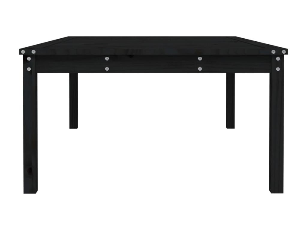 Meublori Premium - Table de jardin noir 121x82.5x45 cm bois massif de pin