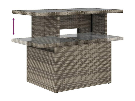 Salon de jardin 5 pcs avec coussins gris résine tressée GHKJ19920