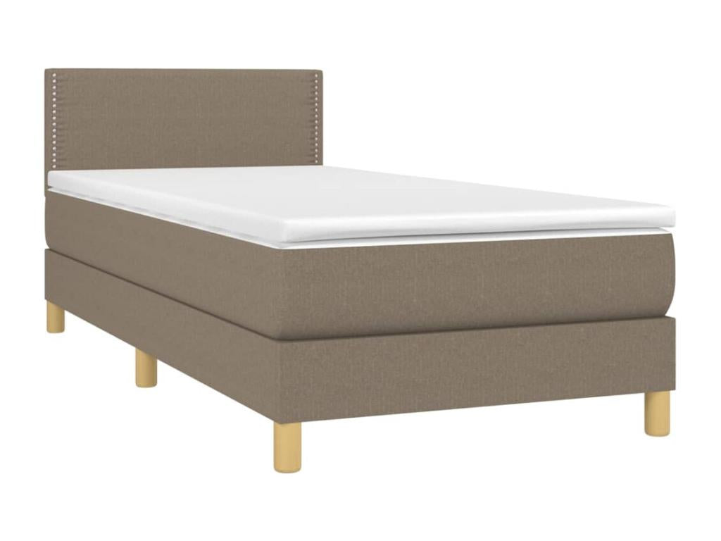 Lit à sommier tapissier avec matelas Meublori 90x200 cm Tissu