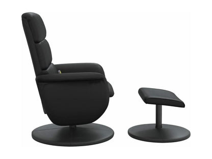 Fauteuil inclinable massant avec repose-pied noir similicuir