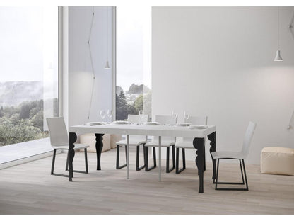 Console extensible 90x40/300 cm Paxon Premium Frêne Blanc cadre Anthracite