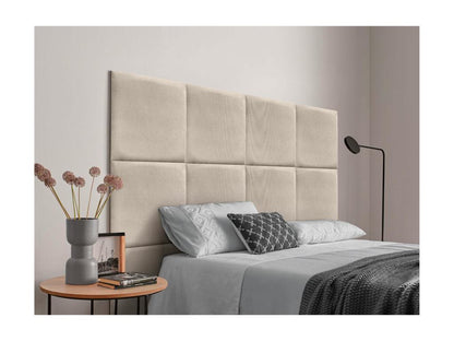 Meublori Tête de lit tapissée en tissu Aqualine composée de panneaux de lit autocollants interchangeables pour chambre de luxe Beige 120 cm