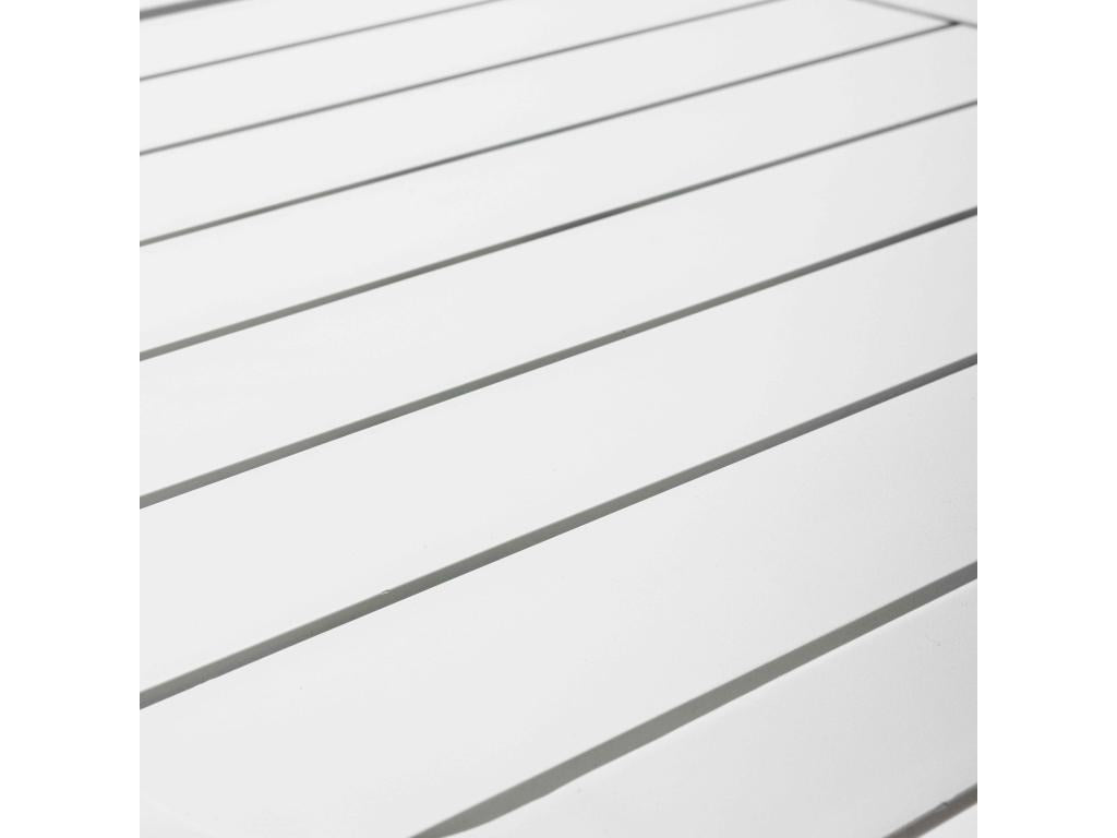 Ensemble table inclinable de terrasse 70x70 cm et 2 chaises blanc