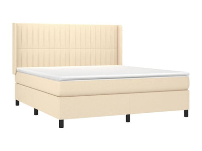 Lit à sommier tapissier avec matelas Crème 180x200 cm Tissu