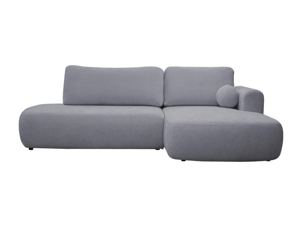 Canapé d'angle droit convertible en tissu texturé gris BROCARO de Meublori