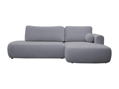 Canapé d'angle droit convertible en tissu texturé gris BROCARO de Meublori