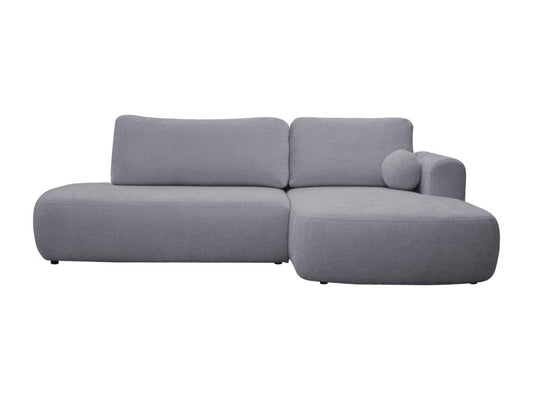 Canapé d'angle droit convertible en tissu texturé gris BROCARO de Meublori