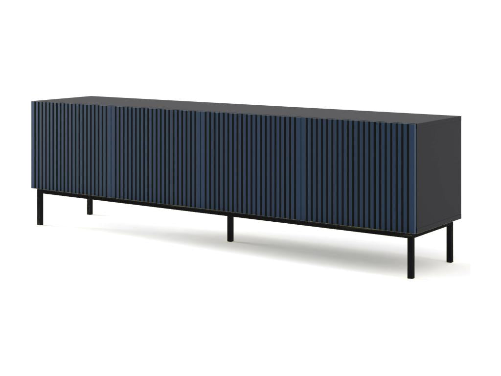 Table de téléMeublori 200x42x58 Noir / Bleu roi