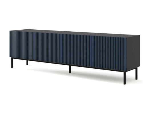 Table de téléMeublori 200x42x58 Noir / Bleu roi