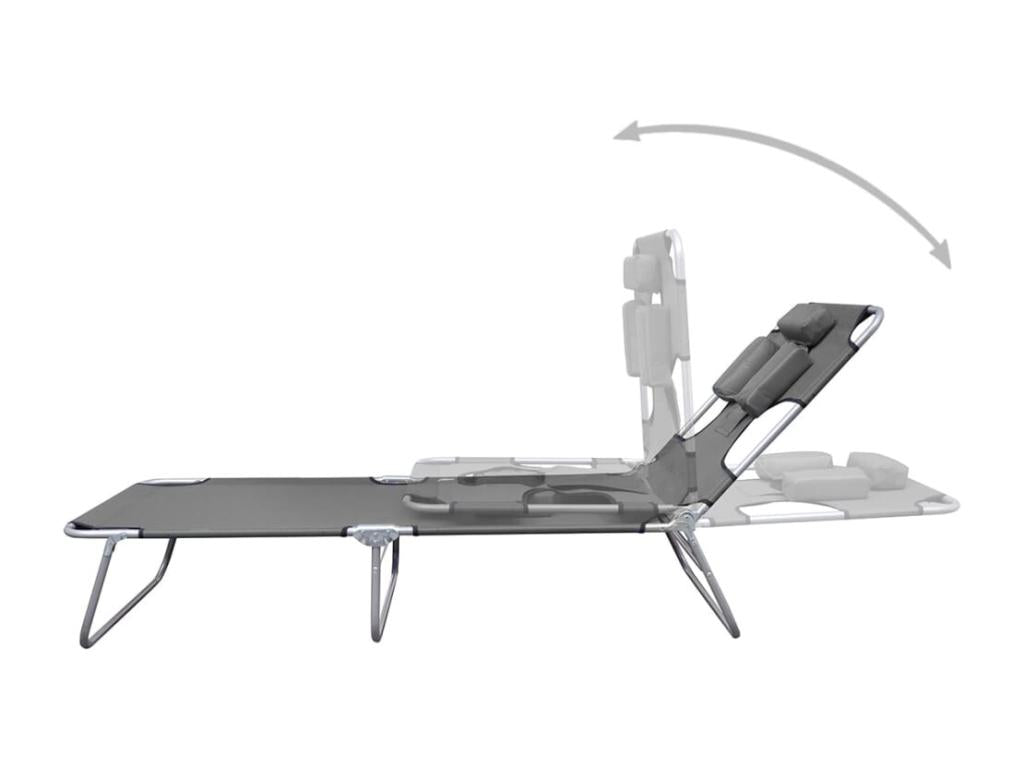 Transat chaise longue bain grise 189x58x27 cm 02 0012870