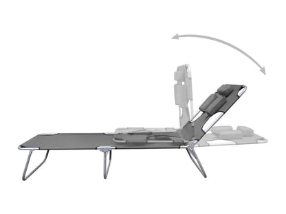 Transat chaise longue bain grise 189x58x27 cm 02 0012870