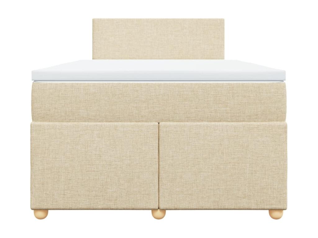 Sommier à Meublori de lit avec matelas Crème 120x200 cm Tissu