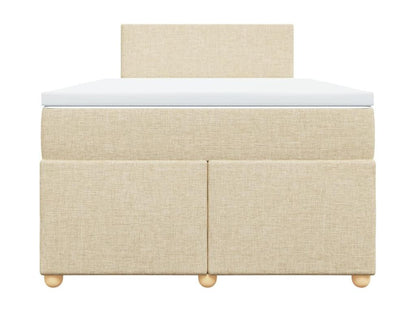 Sommier à Meublori de lit avec matelas Crème 120x200 cm Tissu